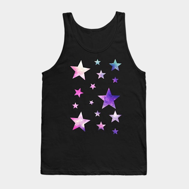 Pink Purple Ombre Galaxy Stars Tank Top by Felicity-K